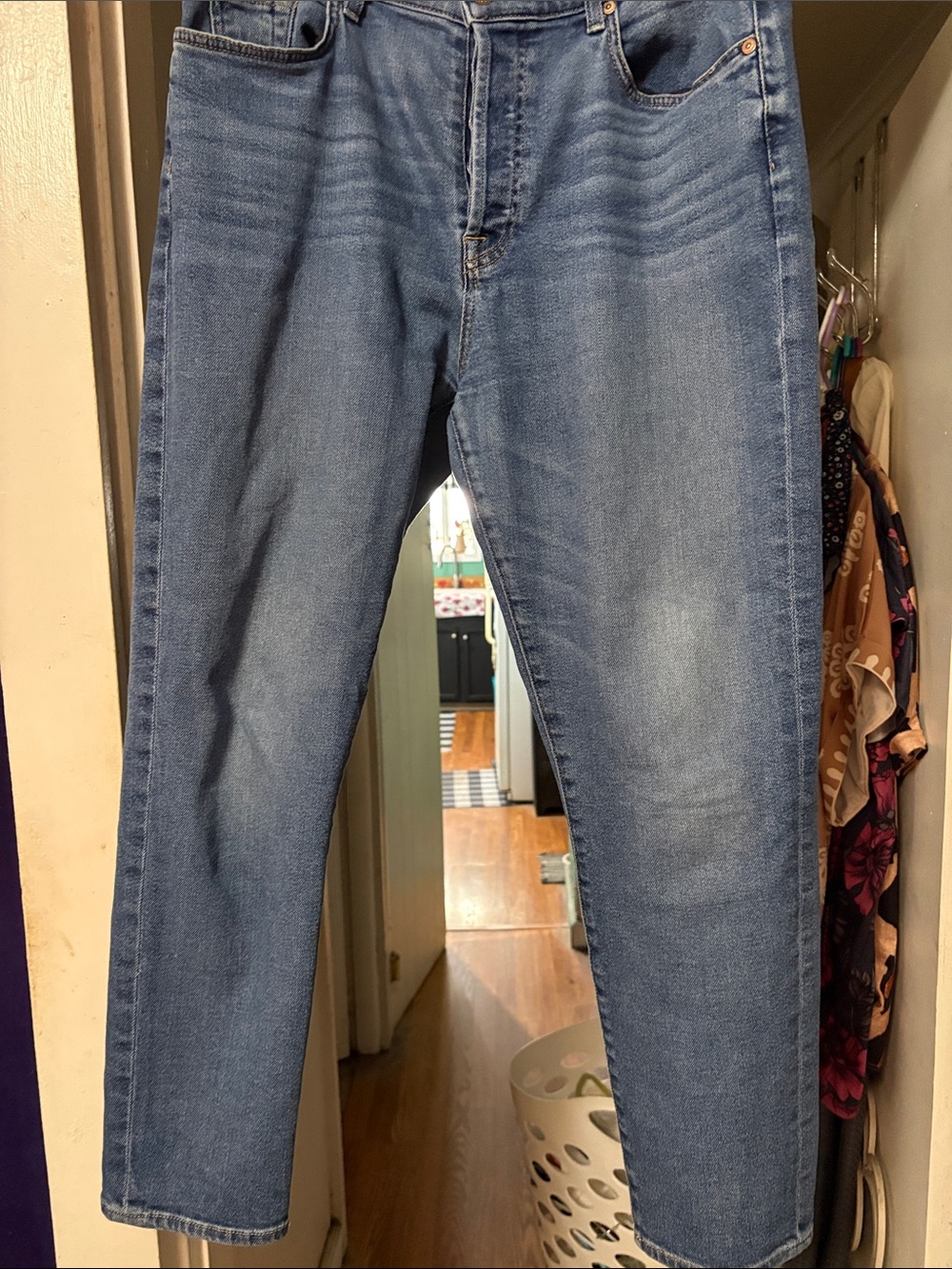 7 For All Mankind Men's Light Blue Straight Jeans